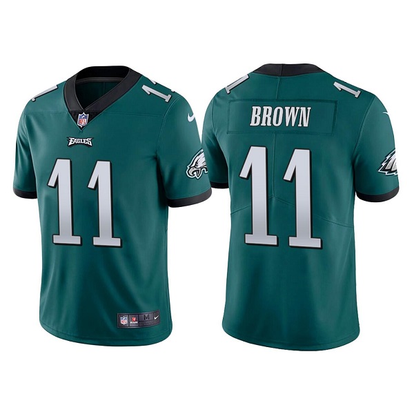 Men's Philadelphia Eagles #11 A. J. Brown Green Vapor Untouchable Limited Stitched Jersey Men's Philadelphia Eagles #11 A. J. Brown Green Vapor Untouchable Limited Stitched Jersey